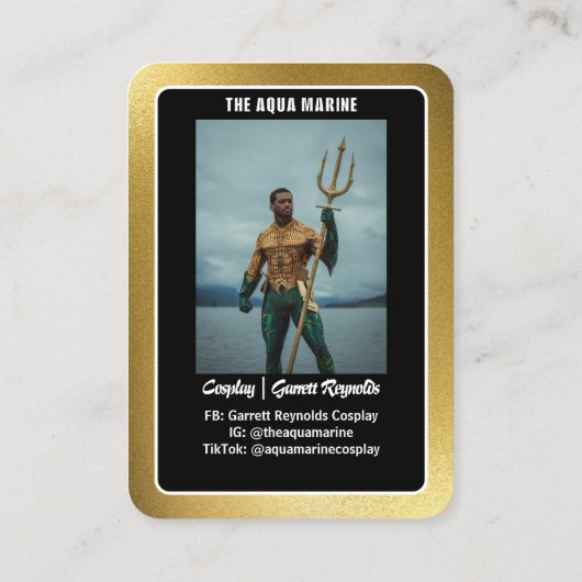 Reflecties Gouden Cosplay Coscard Visitekaartje (Achterkant)