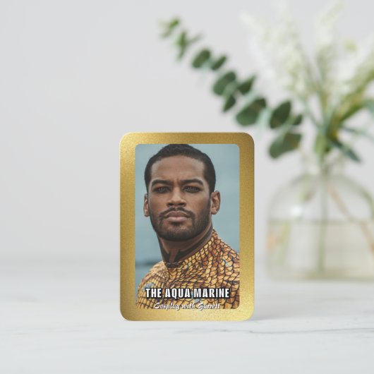 Reflecties Gouden Cosplay Coscard Visitekaartje (Staand voorkant)