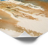 Reflecties in Blauw en Oker Perfect Poster (Hoek)