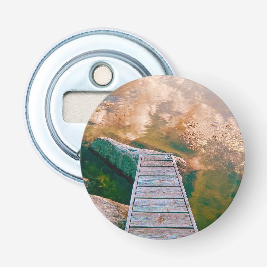 Reflecties in de zweedse archipel button flesopener (Voorkant)