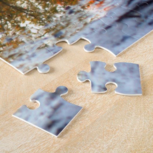 Reflecties in een Natuur van de Puddle Legpuzzel (Zijkant)