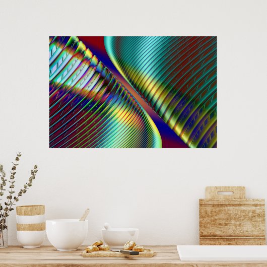 Reflecties in fractale ruimte poster (Keuken)