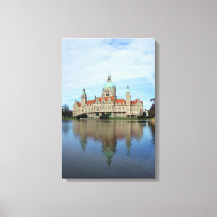 Reflecties in Hannover, Duitsland, weggevaagd Canv Canvas Afdruk