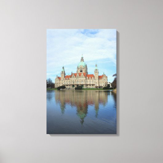 Reflecties in Hannover, Duitsland, weggevaagd Canv Canvas Afdruk (Voorkant)