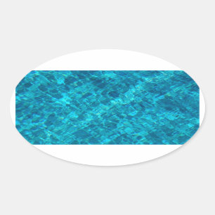 Reflecties in poolwater ovale sticker