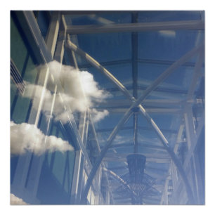 reflecties in venster poster