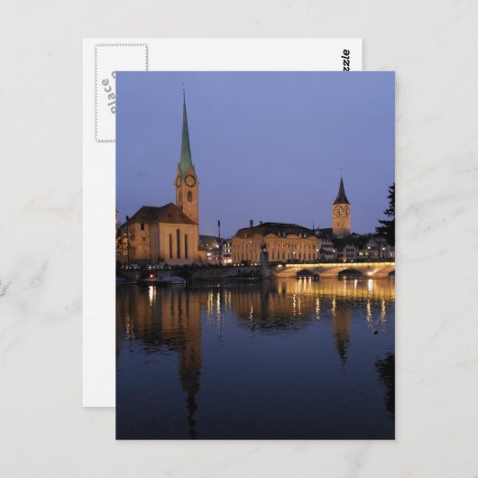 Reflecties in Zürich, Briefkaart Zwitserland (Voorkant / Achterkant)