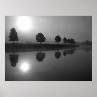 Reflecties in zwart-wit poster