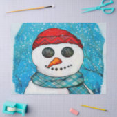 Reflecties Kerst Sneeuwman Volkskunst GROTE TASSEN Tissuepapier (Craft)