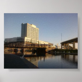Reflecties langs het kanaal poster