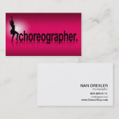 Reflecties Moderne pictogramchoreograaf | fuschia Visitekaartje (Voorkant / Achterkant)