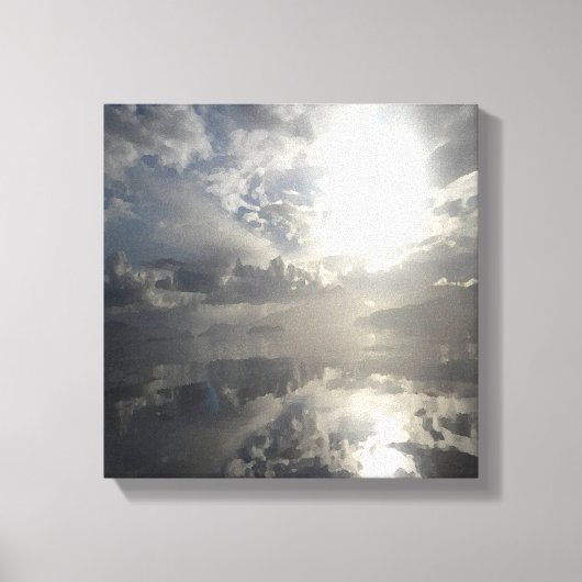 Reflecties na het Storm - Abstracte zeebaars Canvas Afdruk (Voorkant)