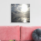 Reflecties na het Storm - Abstracte zeebaars Canvas Afdruk (Insitu (Woonkamer))