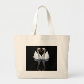 Reflecties of Love, Heart Shape, White Swans Grote Tote Bag (Voorkant)