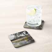 Reflecties onder de grijze hemel bier onderzetter (Rechterzijde)