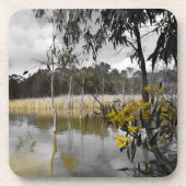 Reflecties onder de grijze hemel bier onderzetter (Voorkant)