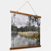 Reflecties onder de grijze hemel hangend wandkleed (Gebogen)