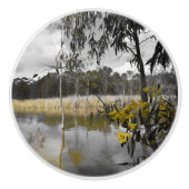 Reflecties onder de grijze hemel keramische knop (Voorkant)