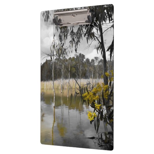 Reflecties onder de grijze hemel klembord (Links)