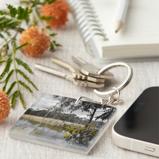 Reflecties onder de grijze hemel sleutelhanger (Voorkant Rechts)