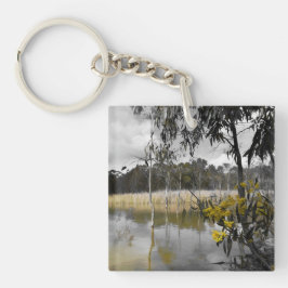 Reflecties onder de grijze hemel sleutelhanger