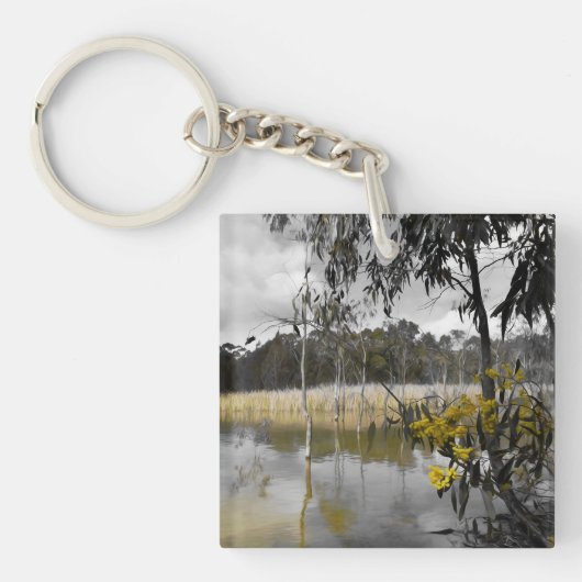 Reflecties onder de grijze hemel sleutelhanger (voorkant)