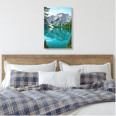 Reflecties op de bergen op Blue Lake Canvas Afdruk (Insitu (Slaapkamer))