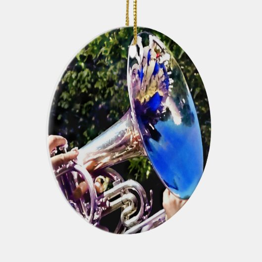 Reflecties op een Baritone Horn Keramisch Ornament (Rechts)