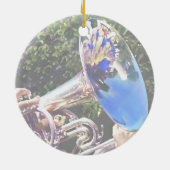 Reflecties op een Baritone Horn Keramisch Ornament (Achterkant)