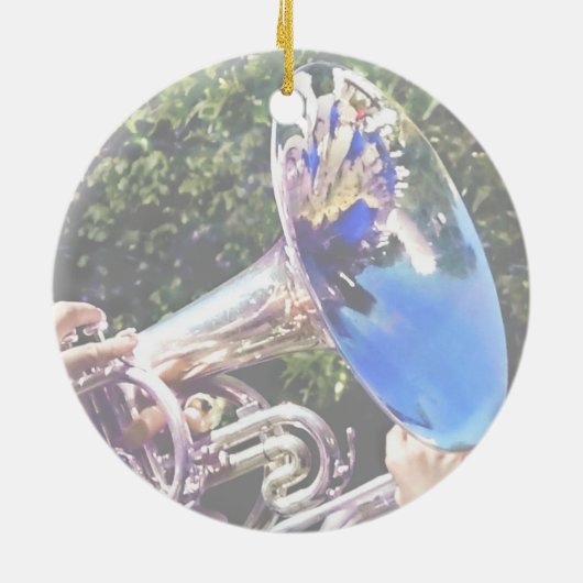 Reflecties op een Baritone Horn Keramisch Ornament (Achterkant)