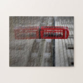 Reflecties op een rode telefoondoos - London Puzzl Legpuzzel (Horizontaal)