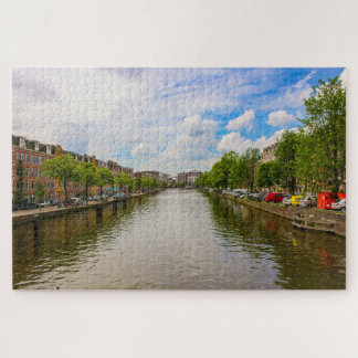 Reflecties op gracht in Amsterdam, Nederland Legpuzzel