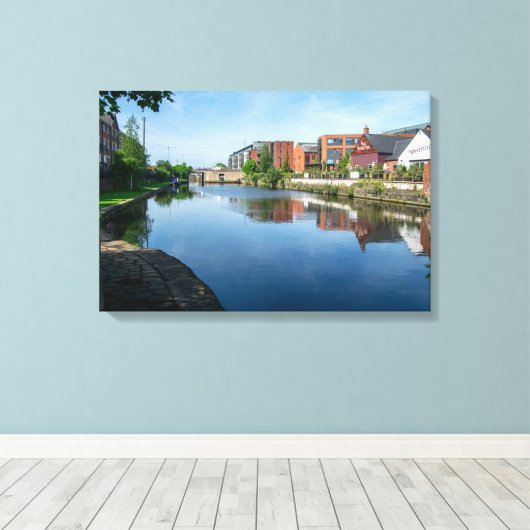 Reflecties op het Kanaal, Wakefield Canvas Afdruk (Insitu (Houten vloer))