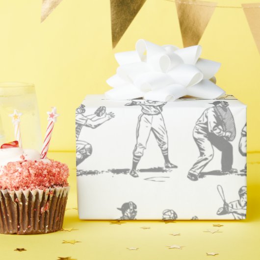Reflecties op honkbal cadeaupapier (Verjaardagsfeest)