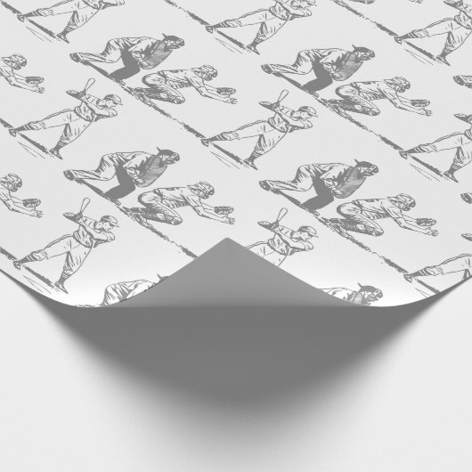 Reflecties op honkbal cadeaupapier (Hoek)