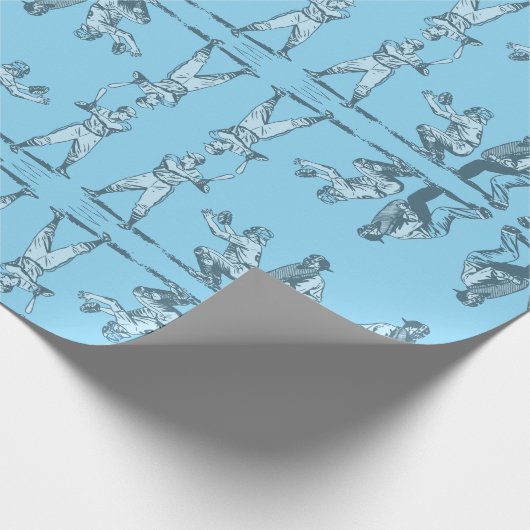 Reflecties op honkbal cadeaupapier (Hoek)