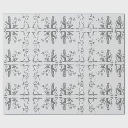 Reflecties op honkbal cadeaupapier (Vlak)