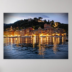 Reflecties op Portofino, Italia Poster