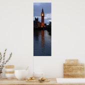 Reflecties over de Theems - Elizabeth Tower - Lond Poster (Keuken)