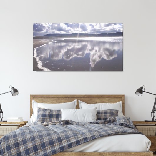 Reflecties over Irish Beach Canvas Afdruk (Insitu (Slaapkamer))