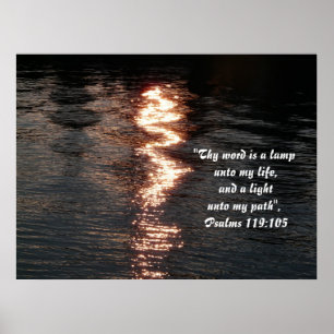 Reflecties over water/schittering poster