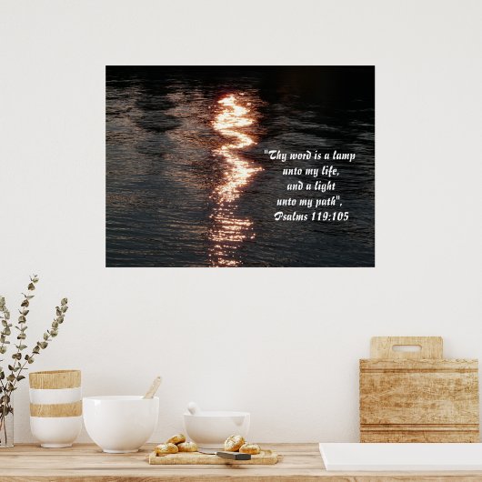 Reflecties over water/schittering poster (Keuken)