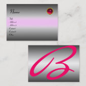 REFLECTIES RUBY MONOGRAM, grijs wit roze Visitekaartje (Voorkant / Achterkant)