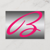 REFLECTIES RUBY MONOGRAM, grijs wit roze Visitekaartje (Achterkant)