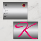 REFLECTIES RUBY MONOGRAM, grijs wit roze Visitekaartje (Voorkant / Achterkant)