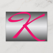 REFLECTIES RUBY MONOGRAM, grijs wit roze Visitekaartje (Achterkant)