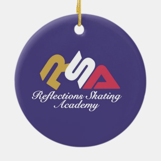 Reflecties Skating Academy kerstversiering Keramisch Ornament (Achterkant)