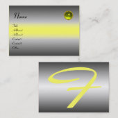 REFLECTIES TOPAZ MONOGRAM, grijs wit geel Visitekaartje (Voorkant / Achterkant)