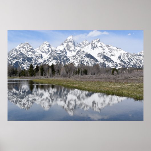 Reflecties uit de bergen (Grand Tetons) Poster (Voorkant)