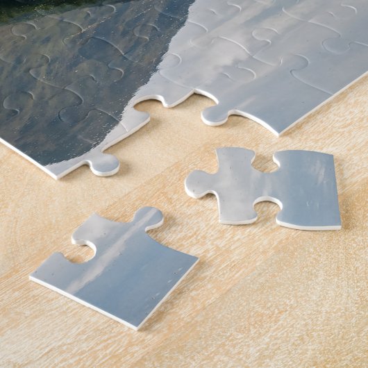 Reflecties van bergen in Loch Creran - Schotland Legpuzzel (Zijkant)